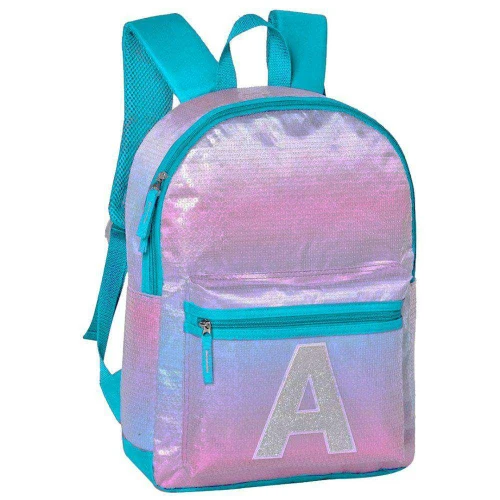 Mochila feminina com glitter e lantejoula 43x30cm sortida Clio Style