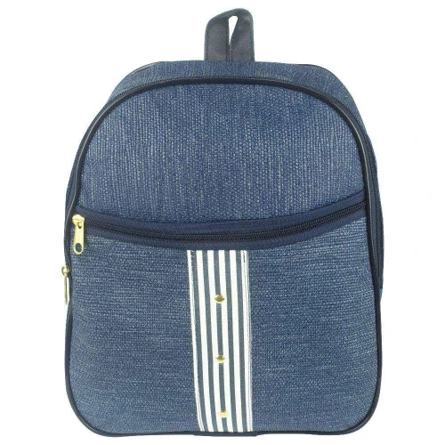 Mochila feminina mochilete 30x25cm azul/marinho/listras/jeans