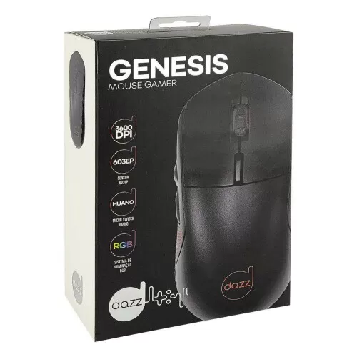 Mouse gamer óptico dazz genesis com luz usb preto Maxprint