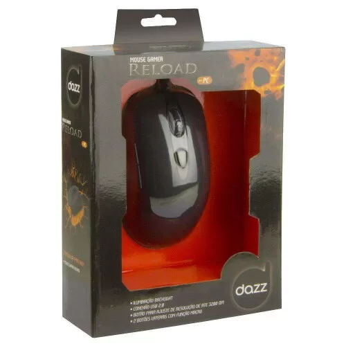 Mouse gamer óptico dazz reload usb preto Maxprint