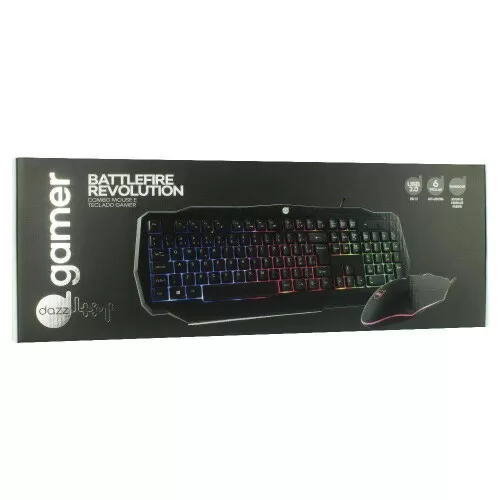 Mouse gamer + teclado usb battlefire revolution com luz Dazz