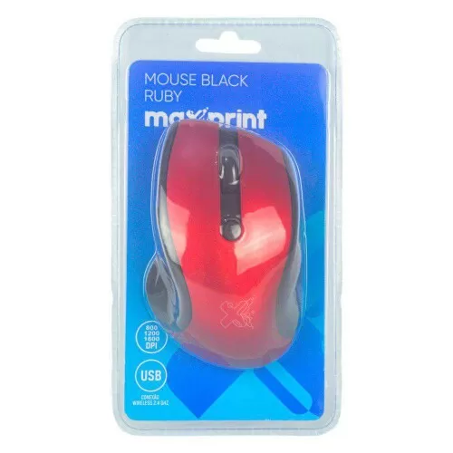 Mouse óptico sem fio usb black ruby Maxprint