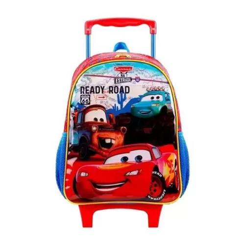 Mochila com rodinha Carros Disney N16 44x33cm