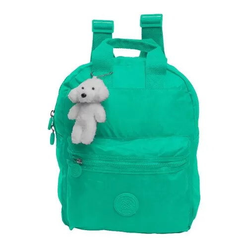 Mochila feminina Trendy verde água 36x32cm