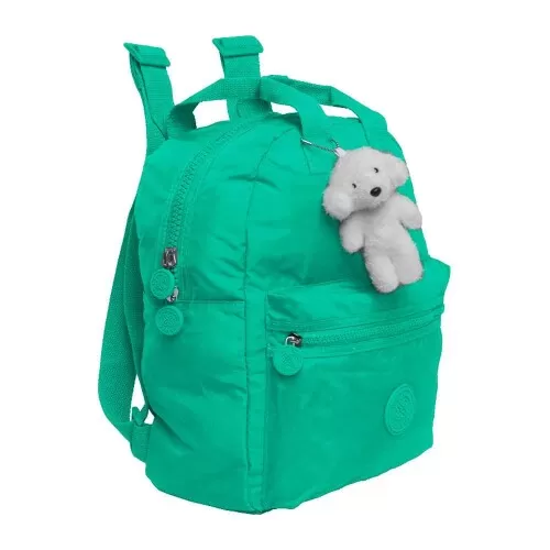 Mochila feminina Trendy verde água 36x32cm