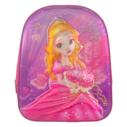 Mochila infantil feminina princesas relevo 33x27 Novo Século