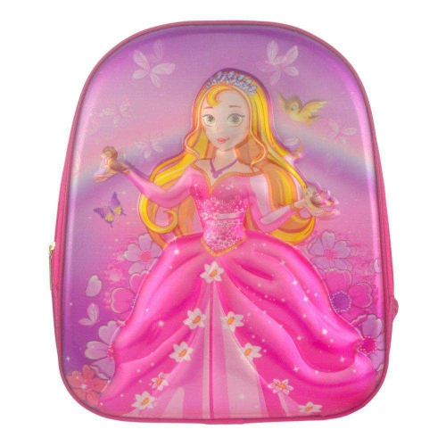 Mochila infantil feminina princesas relevo 33x27 Novo Século