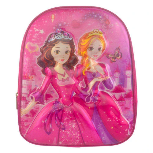 Mochila infantil feminina princesas relevo 33x27 Novo Século