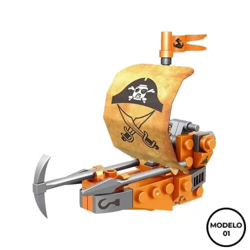 Monte e brinque mini navio pirata 99 Toys