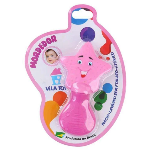 Mordedor infantil estrelinha azul/rosa Vila Toy