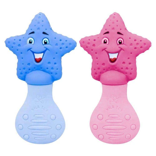 Mordedor infantil estrelinha azul/rosa Vila Toy