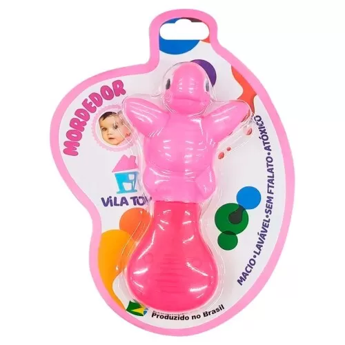 Mordedor infantil tartaruga rosa Vila Toy