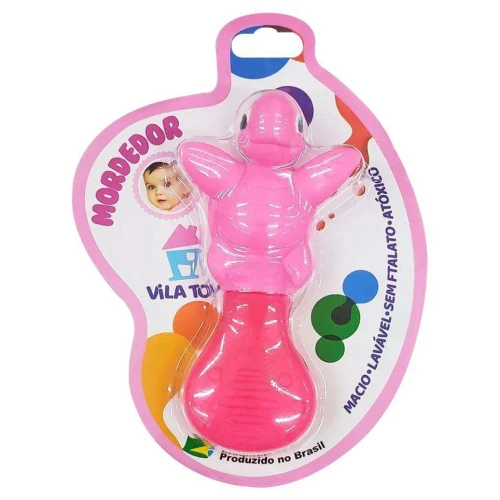 Mordedor infantil tartaruga rosa/azul Vila toy