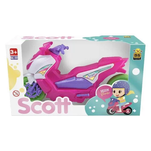 Moto plástica Scott rosa 27cm Bs Toys