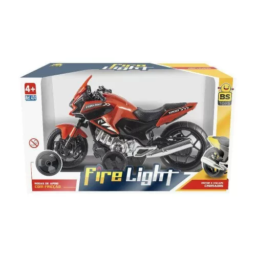 Moto super Fire Light com fricção 36cm Bs Toys