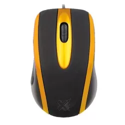 Mouse óptico usb techzone preto com amarelo Maxprint