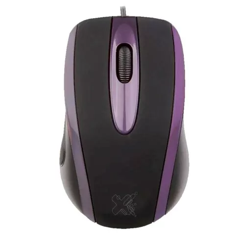 Mouse óptico usb techzone preto com roxo Maxprint