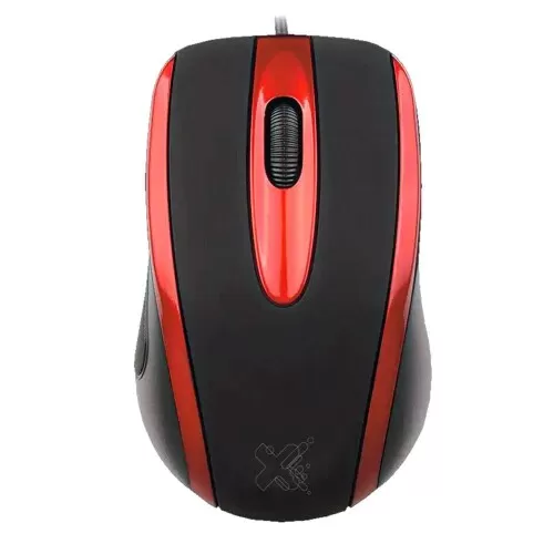 Mouse óptico usb techzone preto com vermelho Maxprint