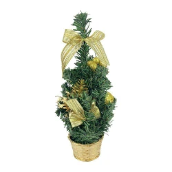 Natal enfeite mini árvore decorada com bolas/pinhas/laços 30cm Riomaster