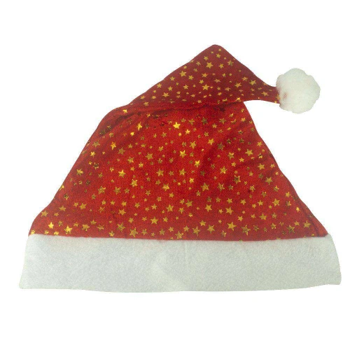 Natal gorro decorado com estrelinhas 28x38cm