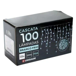 Natal pisca pisca cascata com 100 lâmpadas led branco frio 2,5mt Newway