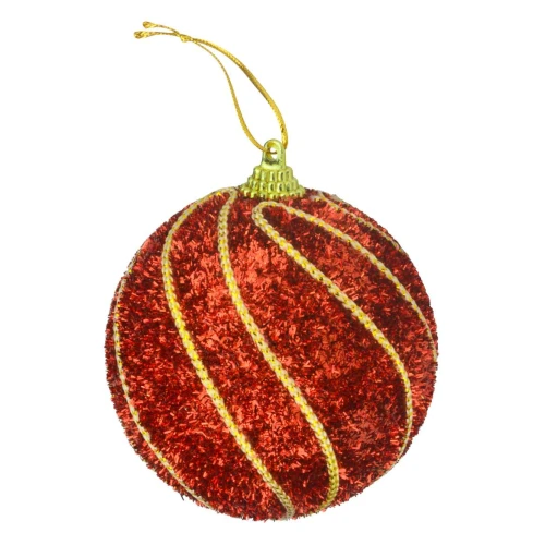 Natal bola decorativa com glitter ouro/vermelho/rose 6cm