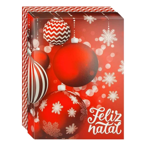 Natal caixa presente retangular G encantos 33x24cm