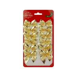 Natal enfeite laço dourado 5cm com 12 unidades Multiart