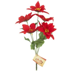 Natal flor bico de papagaio com 5 galhos 31cm Multiart