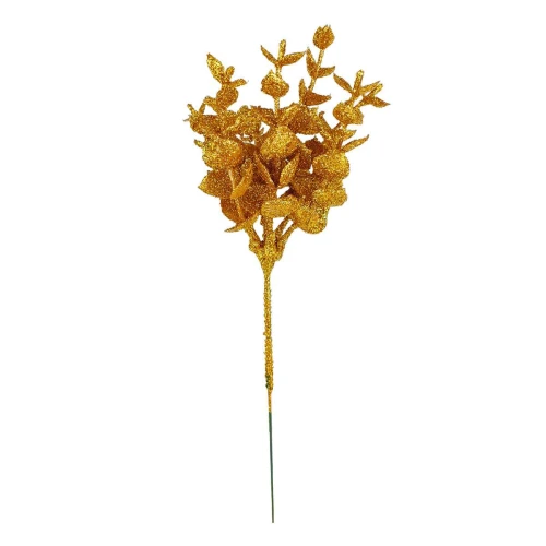 Natal flor pick cobre gliter 22cm Multiart