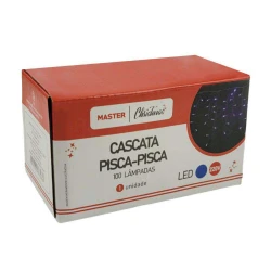 Natal pisca pisca cascata com 100 lâmpadas led azul 1,9mt Rio Master