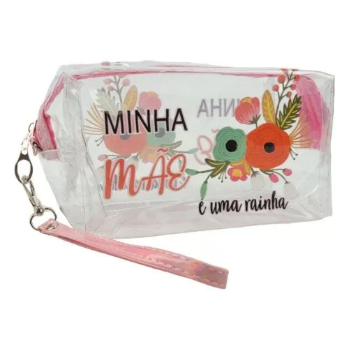 Necessaire feminina incolor mãe com 01 zíper sortida Interponte