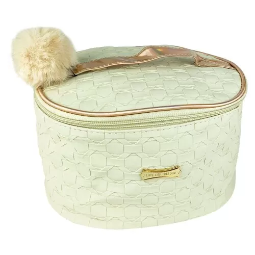 Necessaire frasqueira com pompom 12x19cm Interponte