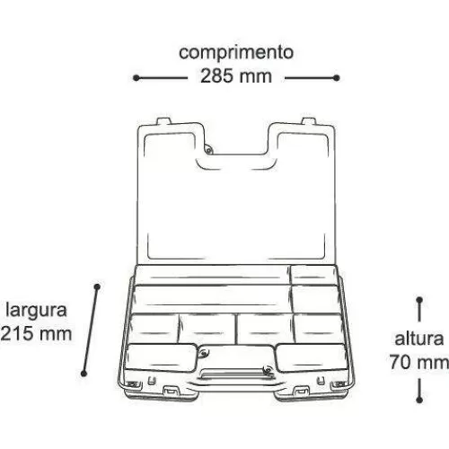 Organizador com divisórias double 285 x 215 x 70mm Arqplast