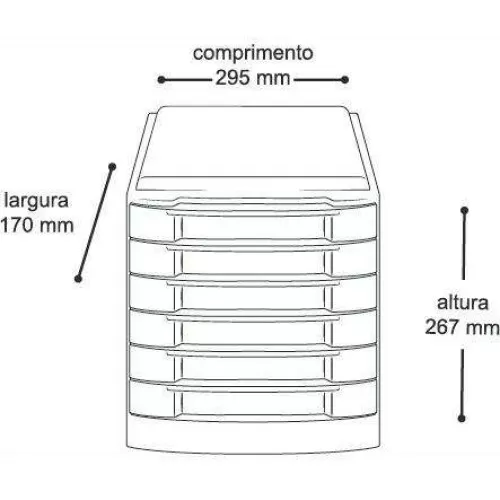 Organizador para ferramentas com 06 gavetas 29x26x1cm Arqplast