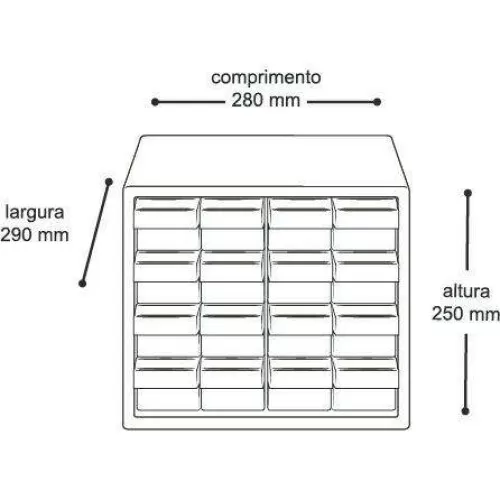 Organizador para ferramentas com 16 gavetas 27x22,5x14cm Arqplast