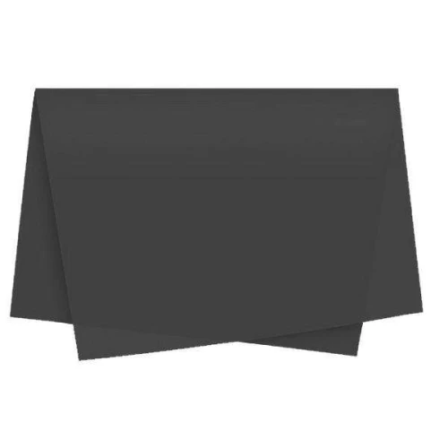 Papel seda liso 48x60cm preto blister com 20 folhas