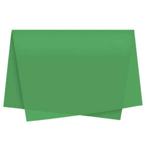 Papel seda liso 48x60cm verde bandeira blister com 20 folhas