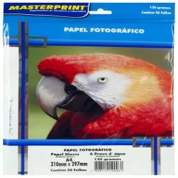 Papel fotográfico glossy 135g A4 com 50 folhas Masterprint