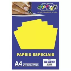 Papel sulfite A4 180g/m² plus amarelo com 20 folhas Off Paper