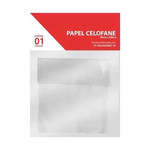 Papel celofane liso blister 90cmX200cm incolor Cromus