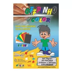 Papel creative com 08 cores A4 color com 45 folhas 75gm Off paper