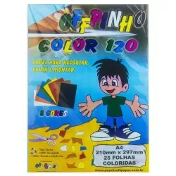 Papel creative lumi A4 120g 08 cores com 25 folhas Off paper