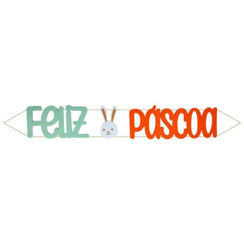 Pascoa faixa decorativa Feliz Páscoa 126cm