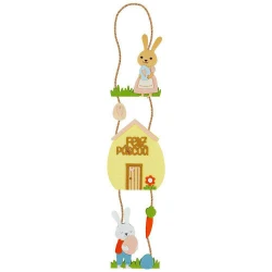 Páscoa faixa decorativa com coelho e casinha 65cm