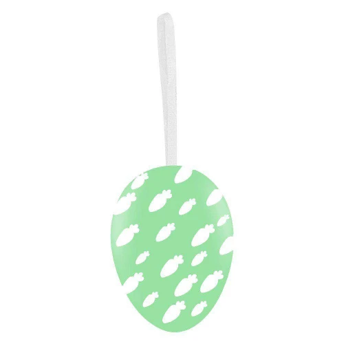 Páscoa ovos decorados de plástico para pendurar branco com verde 06cm com 06 unidades