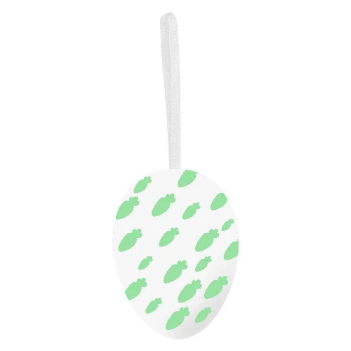 Páscoa ovos decorados de plástico para pendurar branco com verde 06cm com 06 unidades