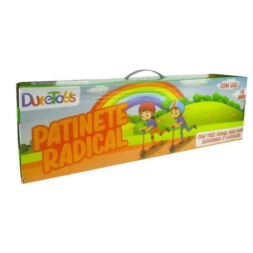 Patinete radical infantil com luz azul ou rosa Dutetoys