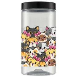 Pet pote plástico transparente decorado mix cat 2000ml Bandeirantes