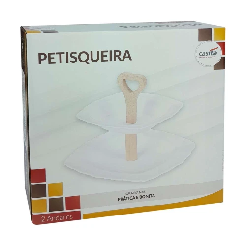 Petisqueira melamina dois andares 24x24x25cm Casita